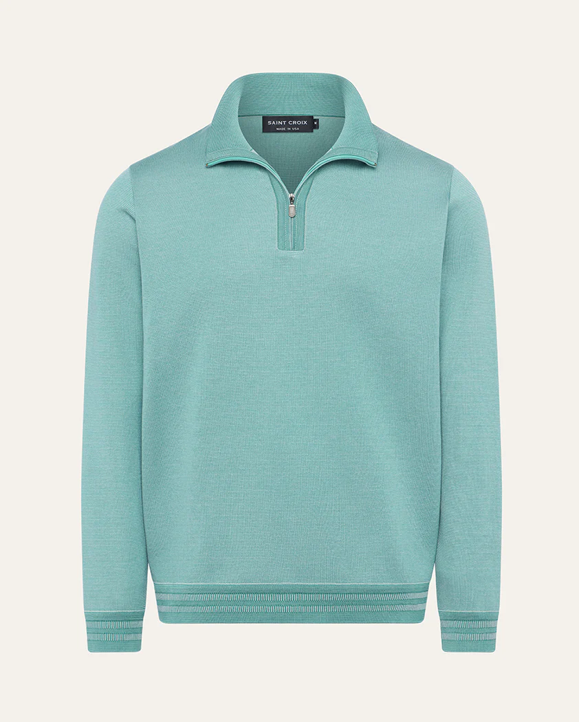 Tonal Milano Rib Cotton Quarter-Zip Sweater - Image 11
