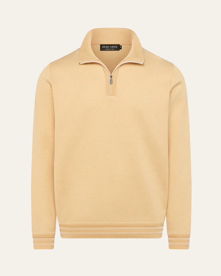 Tonal Milano Rib Cotton Quarter-Zip Sweater - Image 12