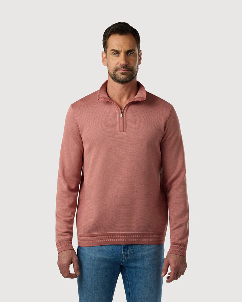 Tonal Milano Rib Cotton Quarter-Zip Sweater - Image 3