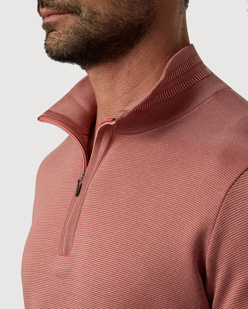Tonal Milano Rib Cotton Quarter-Zip Sweater - Image 5