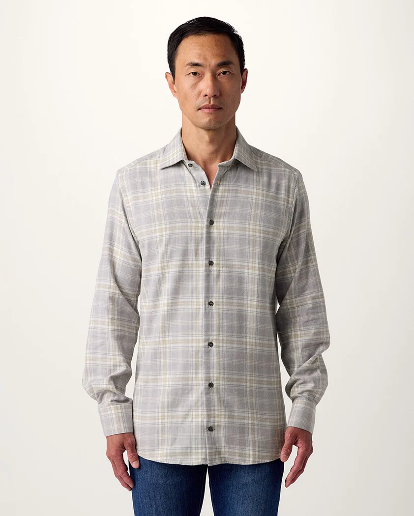 Tonal Plaid Cotton Shirt - Image 3