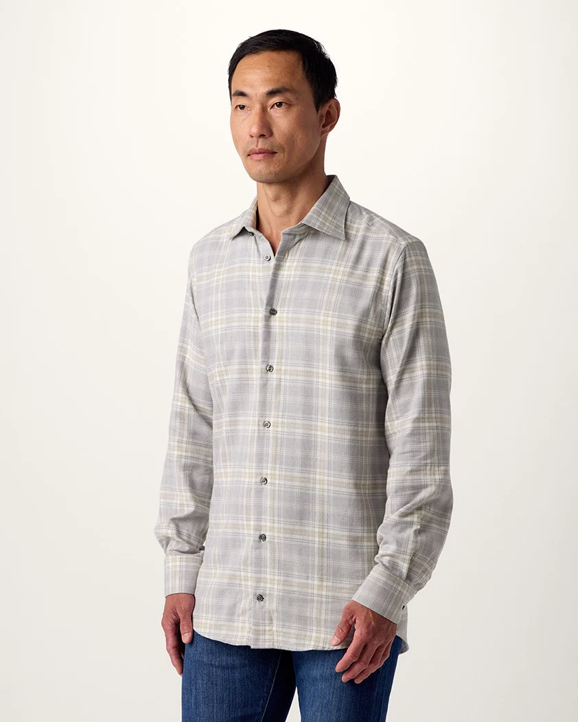 Tonal Plaid Cotton Shirt - Image 4