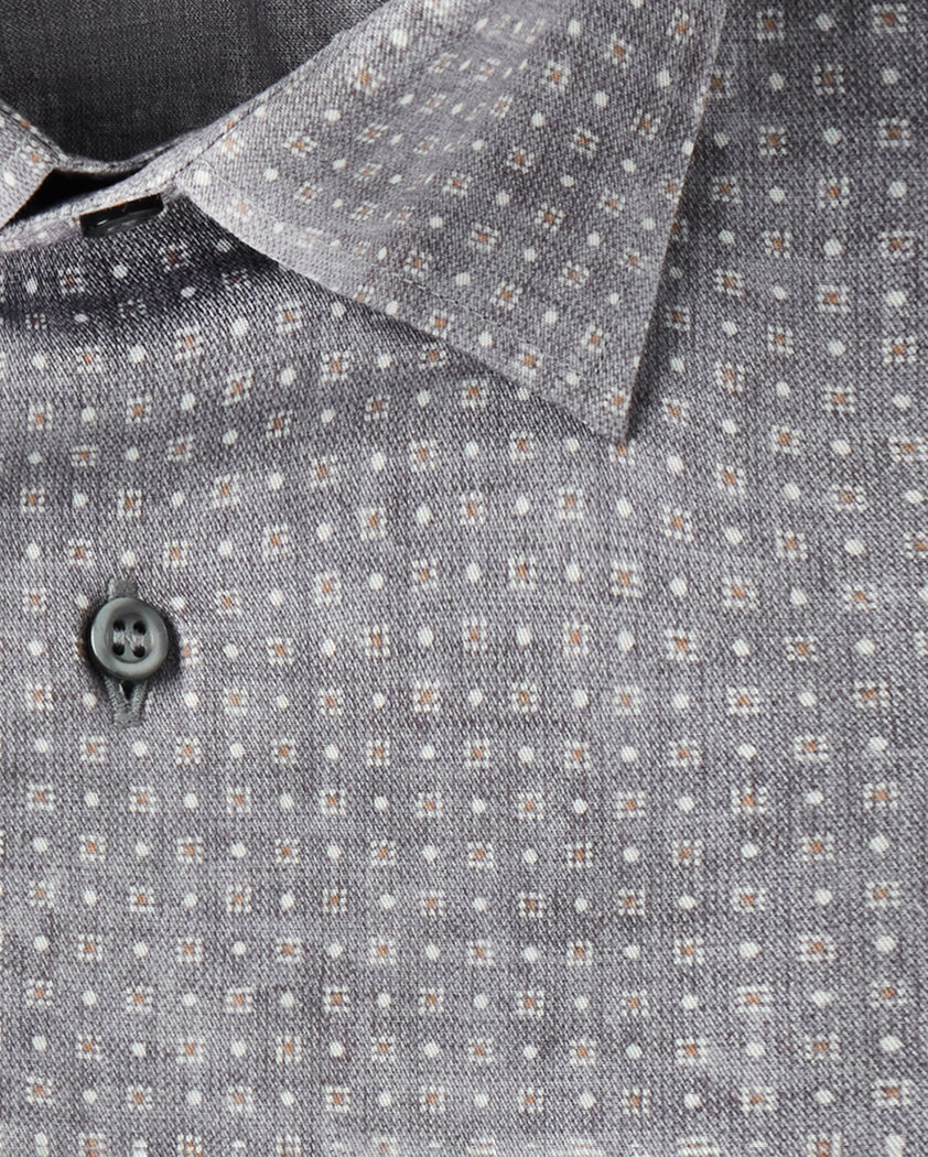 Tonal Squares Cotton Shirt - Image 2