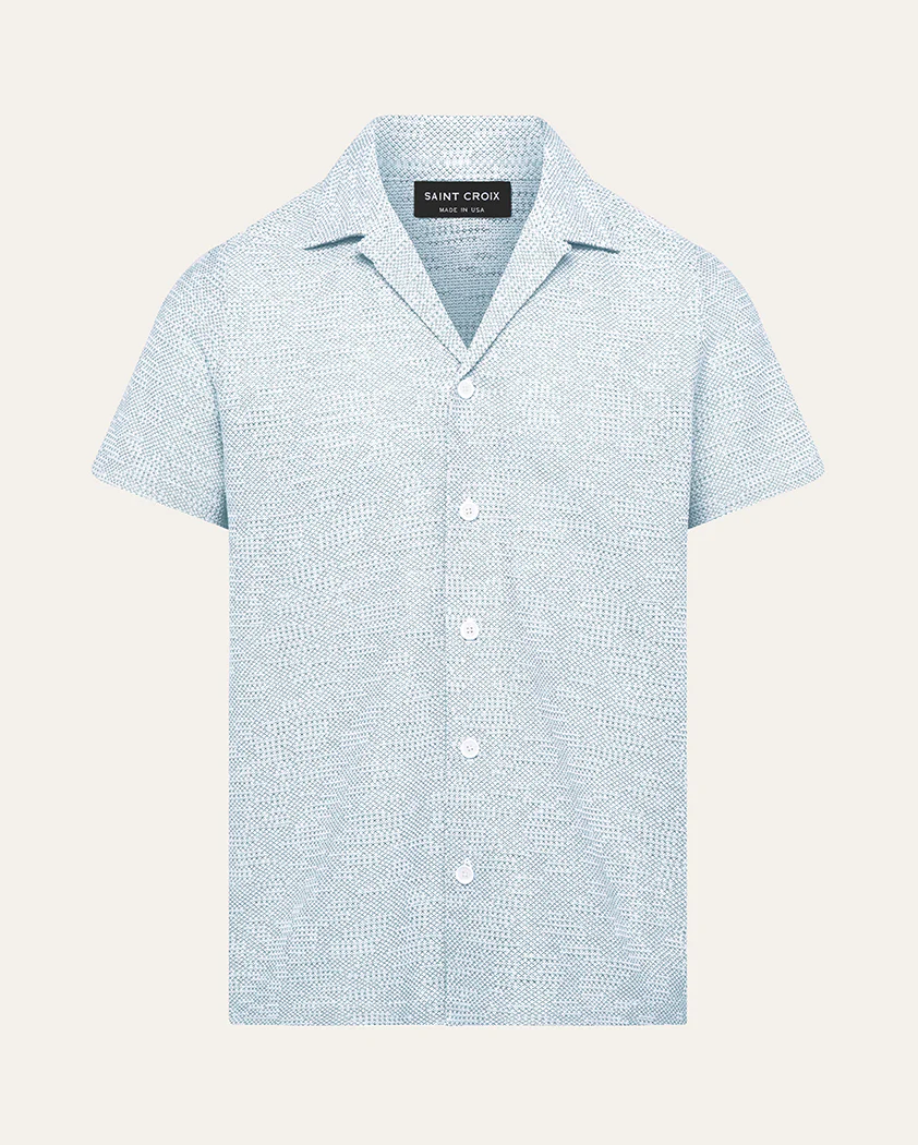 Transfer Stitch Jersey Knit Linen Camp Shirt - Image 10