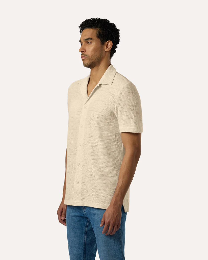 Transfer Stitch Jersey Knit Linen Camp Shirt - Image 4
