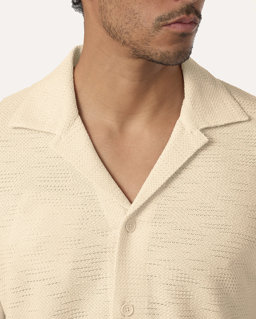 Transfer Stitch Jersey Knit Linen Camp Shirt - Image 5
