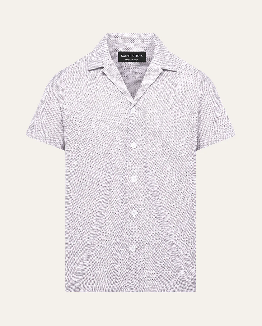 Transfer Stitch Jersey Knit Linen Camp Shirt - Image 8